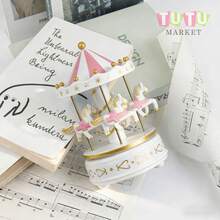 Caja De MúSica CláSica Accionada A Mano, Regalo De CumpleañOs Creativo Y RomáNtico Para Parejas, Elegante DecoracióN De Escritorio, Caja De MúSica De Carrusel Giratorio A Cuerda, Ornamento Musical Con TemáTica De Caballos Blanco-Rosa-Rojo-Azul, Caja De MúSica Decorativa Para DecoracióN De PasteleríA Y Ocasiones De Regalo, Caja De MúSica Giratoria - Blanco - Ver 6
