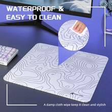 ATTACK SHARK CM02 游戏鼠标垫，速度型大号鼠标垫，防水表面，缝边，防滑橡胶底座，L 号，覆膜材质 - 白色 - 查看 1