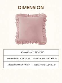 1 vỏ gối trang trí kiểu Pháp lãng mạn có bèo nhún (không bao gồm ruột gối), vỏ gối trang trí lãng mạn tinh tế cho phòng ngủ/ký túc xá/ghế sofa/ghế thư giãn, quà tặng cho người yêu/bạn bè, có thể giặt máy, đạt chứng nhận Oeko-Tex, màu hồng. - Hồng - Xem 3