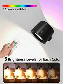 1 Stück doppelseitige magnetische Wandleuchte, 360° drehbar multifunktionale Wandlampe, RGB-Umschaltung, doppelseitige LED-Schranktür-Beleuchtung, mehrfarbig einstellbar, Touch-Fernbedienung, USB-Aufladung, dimmbar, Heimbeleuchtung, geeignet für Wohnzimmer, Schlafzimmer, Flur, Nachttisch, Lesen, Küche, Heimdekoration, Schlafzimmerwanddekoration, geeignet für Weihnachten, Thanksgiving, Neujahr und andere Anlässe - mehrfarbig - Übersicht 3