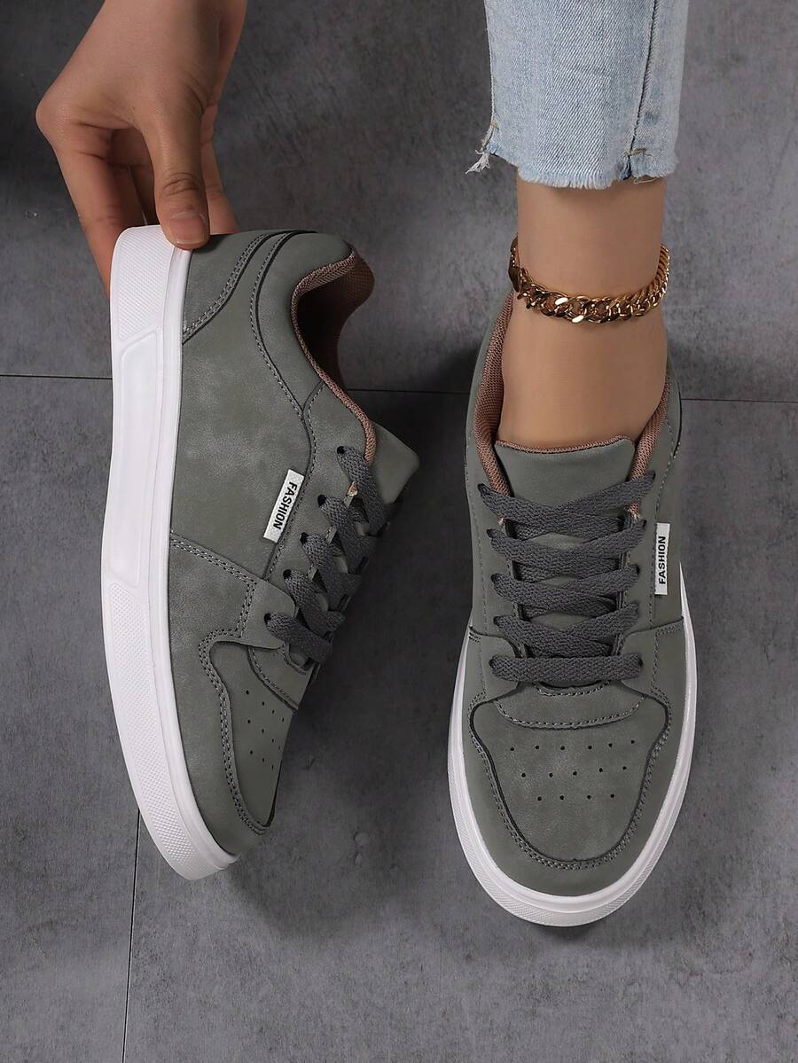 Women's Autumn/Winter Sneakers, Breathable Casual Fashion Lightweight Skateboard Shoes, Flat Skateboard Shoes - Green - View 1