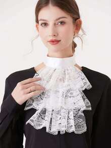 1 pieza Cuello de volantes de encaje vintage, Cuello de volantes barroco, Accesorio de cuello de encaje gótico - Multicolor - Ver 1