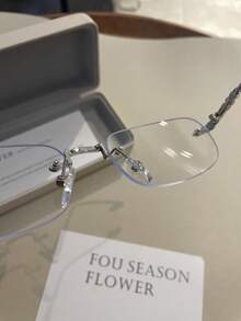 1pc Classic Fashionable High-End Rimless Metal Eyeglasses (Eyeglass Case Not Included) - Multicolor - View 4