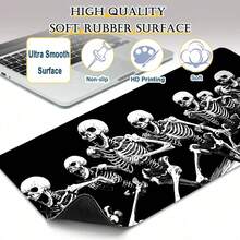 1 Peça Mouse Pad de Jogo com Gráfico de Caveira Legal, Mouse Mat Antiderrapante Adequado para Uso Doméstico e Escritório, Mouse Pad de Jogo Grande com Bordas Costuradas Duráveis, Tapete de Teclado Estendido para Jogos, Casa e Escritório - C - Visão 4