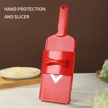 Cortador de verduras con hoja en forma de V y protección para la mano, rebanador manual para preparación de cocina - Multicolor - Ver 20