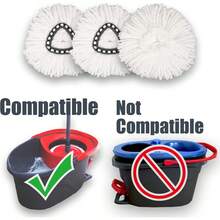 Mop Replace Head [ 3 Pack ] Mop Refills Compatible With Triangle Spin Mop, Made Of Microfiber, Deep Cleaning Machine Washable And Easy-To-Replace - A - 查看 6