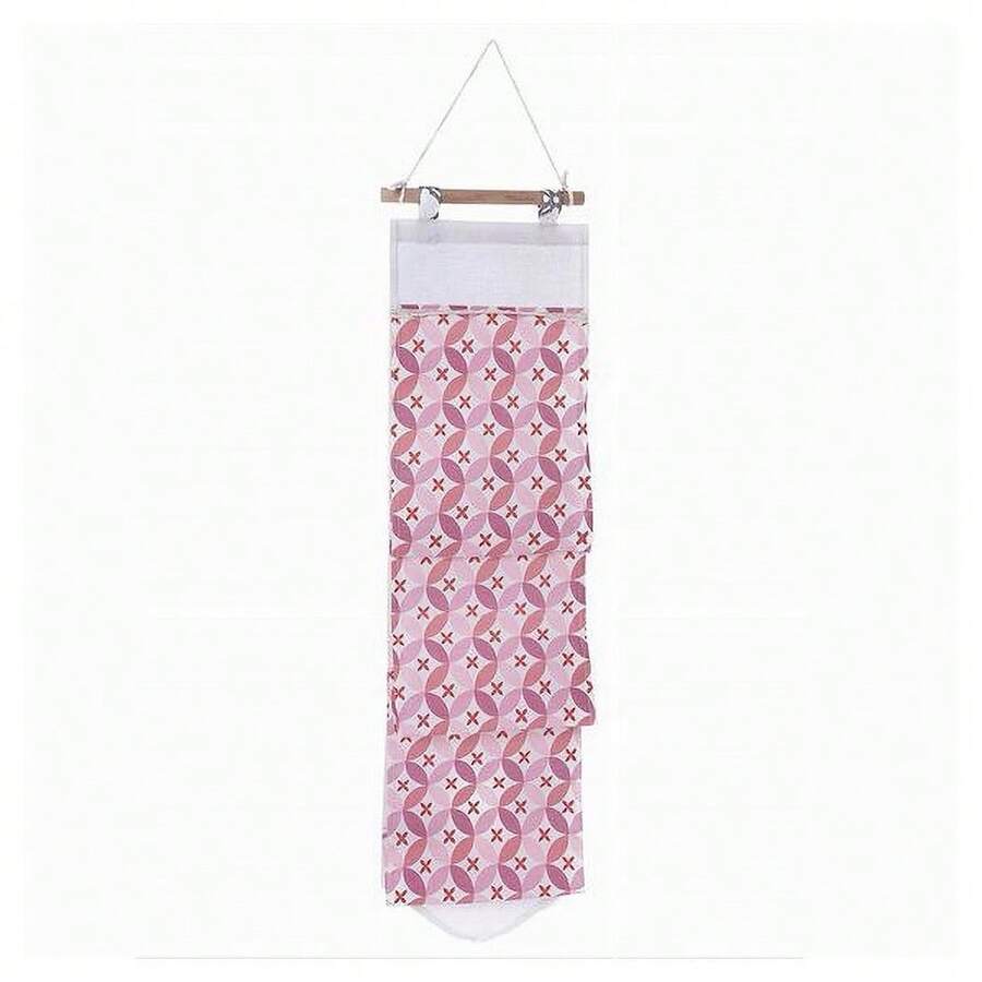 OISE ART STORE Porta Rotolo Organizer Da Appendere Con 3 Tasche In Tessuto Rosa Bagno 79199 - - Multicolore - Visualizzare 1