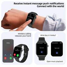 Reloj inteligente multifuncional de moda LIGE, resistente al agua para uso diario, con múltiples modos deportivos, pronóstico del tiempo, alarma, notificación de llamadas, reproducción de música, seguimiento de actividad. Reloj inteligente multifuncional adecuado para un estilo de vida activo. - Negro - Ver 5