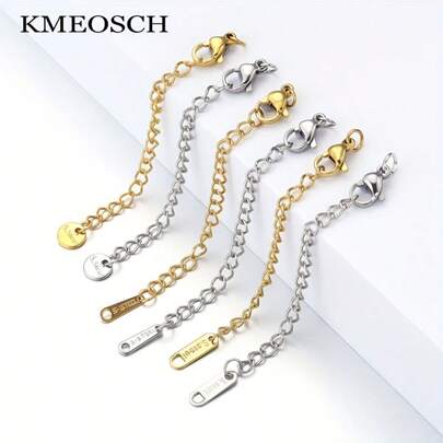 6Pcs Stainless Steel Necklace Extender Chains - Adjustable & Durable Jewelry Extenders For Bracelets, Necklaces, Anklets - 6 Styles In Golden & Silvery Finishes - Perfect For DIY Jewelry Making, Repair & Customization