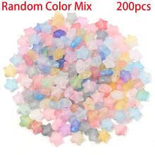 200pcs/Pack Acrylic Translucent Gold-Plated Pentagram Beads - Shiny Smooth Matte Surface Transparent Star Shaped Beads, Suitable For Handmade Crafts, DIY Bracelets, Necklaces, Earrings, Jewelry, New Year Gift Making Materials - Multicolor - View 18