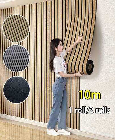 1 Roll Modern 3D Wood Grain Wallpaper, Peel And Stick Self-Adhesive PVC Wall Panel, Removable Waterproof Oilproof Easy Install Decorative Sticker, Renter Friendly Interior Wall Decor For Living Room, Bedroom, Home Office And Kitchen