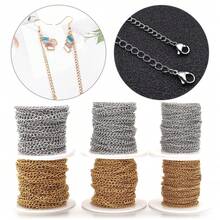 10m/Roll Stainless Steel Anti-Tarnish Flat Cross Chain, Steel & Golden Color For Bracelet, Necklace, Jewelry DIY - Stainless Steel Chain - View 10