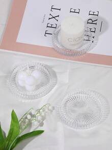 1 Pc/Set Glass Tray-Style Candle Holder. Light Luxury Retro Style Candlestick Holder. - one-size - View 6