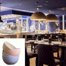 4个/套 粉白相间饭碗 - 防碎塑料材质，适合用餐、户外、餐厅使用 - 易于清洁，无需组装 - 彩色 - 查看 8