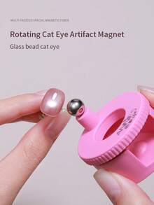 annies Pink Rotating Nail Art Magnet With Automatic Glass Bead Suction Cat Eye Tracker For Beginners Super Strong Magnetic And Multifunctional Wide Light Cat Eye Magnet - Multicolor - View 5