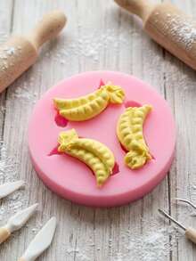 1 pieza/2 piezas Molde de silicona con forma de guisante para hornear mousses, pastelerías francesas, pudines de chocolate y magdalenas. Antiadherente y fácil de desmoldar, molde de silicona vegetal. - Rosa - Ver 4