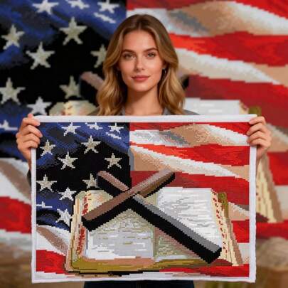 SNA 2026新款美式十字绣图案印花布十字绣套件DIY刺绣缝纫爱好针线活手工批发礼品成人DIY套件工艺品刺绣套件十字绣套件钩针套件戳绣套件缝纫配件缝纫套件绣线工艺套件针线材料缝纫图案钩针工艺用品刺绣套件初学者缝纫图案