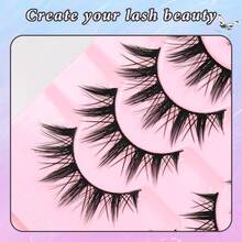 8对装 漫画风格 假睫毛 柔软自然 纤长 动漫风 纤细假睫毛 适用于日常妆容、延长妆容、角色扮演、派对等场合 可重复使用假睫毛 - 尖尾漫畫款 - 查看 5