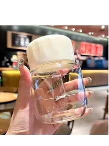 1个/2个装便携式外带玻璃咖啡杯水瓶，带盖牛奶杯饮水杯，耐热茶杯，家用厨房日常密封旅行杯 - 彩色 - 查看 8