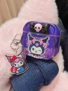 SANRIO 可爱3D蝴蝶结Kuromi Pro 3保护壳，兼容苹果Pro 2、4、3、5 - 紫色 - 查看 3