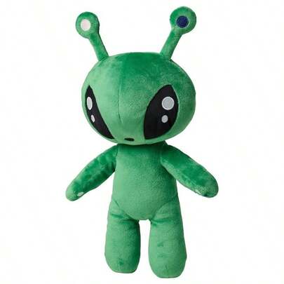 Peluche de extraterrestre verde de 34 cm/13,39 pulgadas, decoración de Halloween, regalos de Navidad y Acción de Gracias, compañero suave y tierno para la decoración de habitaciones interiores