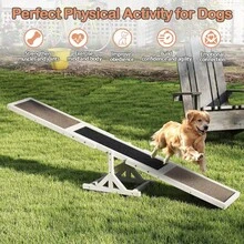 Wooden Dog Agility Seesaw, Dog Exercise & Play Set, Outdoor Run Game Toy, Climbing Platform Balance Training Equipment, Weatherproof Pet Supplies For Backyard Obstacle Courses (Grey) - White - View 8