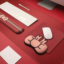 1 Pcs Wrist Support Mouse Pad Keyboard Wrist Rest Cute Cartoon Creative Small Office Wrist Pad For Girls - 蝴蝶結粉紅色滑鼠墊 - 查看 4