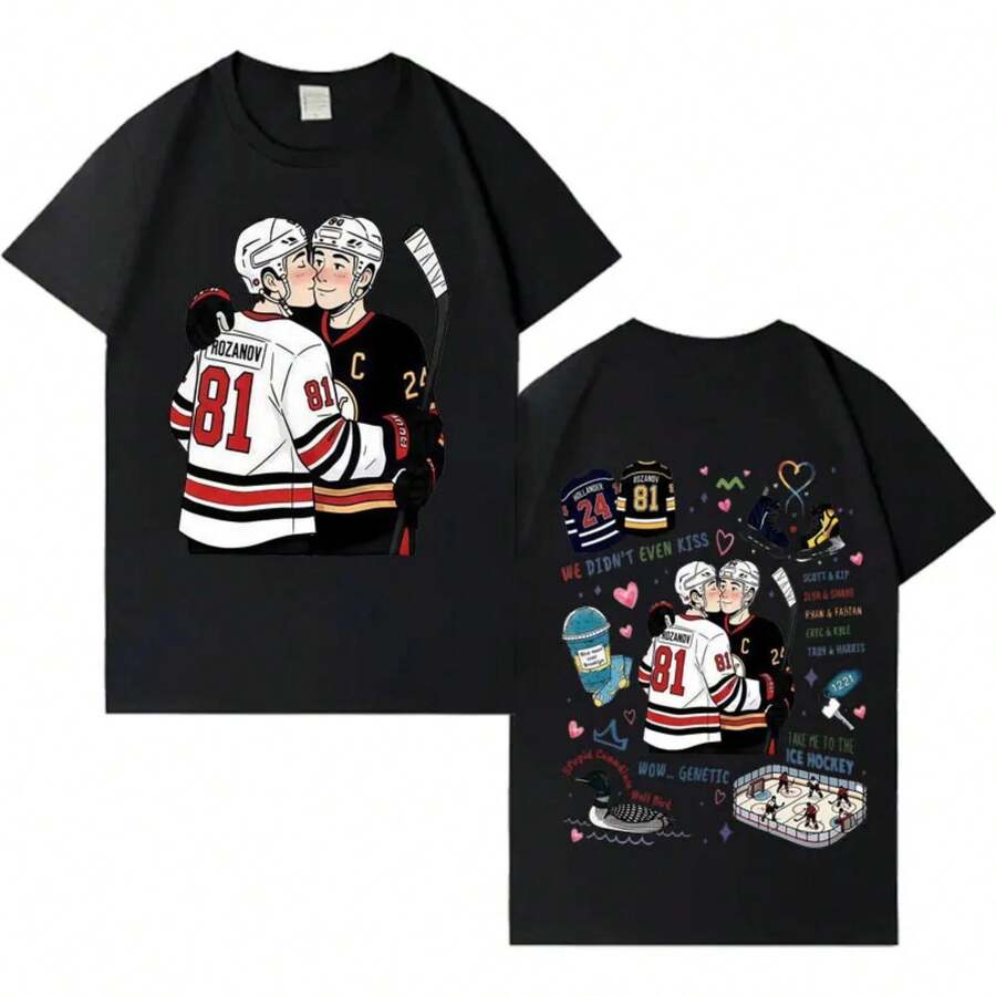 Heated Rivalry Ilya Rozanov Shane Hollander Tren-Dy Graphics Tee Mens Womens Classic T Shrits O-Neck - Black 5 - View 1