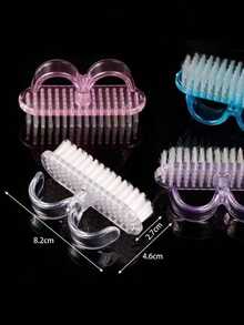 Nail Dust Cleaning Brushes With Cap, Hand Fingernail Brush Cleaner Scrubbing Kit Pedicure For Toes And Nails Men Women,For Nail Art - Multicolor - View 3