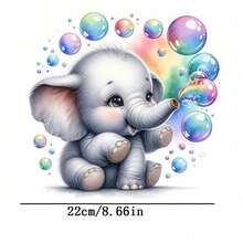 1张/2张/3张装 耐用持久热转印贴纸，图案为大象吹泡泡，适用于DIY T恤、卫衣、牛仔裤、连帽衫、背包、夹克、手提包、枕头等。 - 3PCS-S - 查看 4