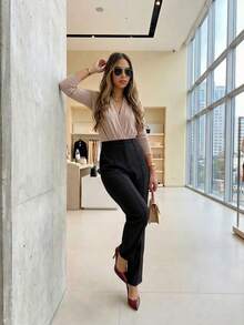 Women Pants - 黑色 - 查看 3