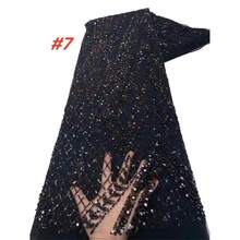 African Sequins Lace Fabric 2026 High Quality Lace Embroidery French Nigerian Beaded Mesh Fabric For Women Wedding Party Dress Sewing Material - A - View 6