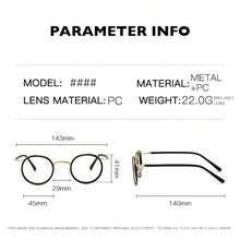 新款复古金属圆框时尚艺术老年眼镜，圆形镜框，附赠眼镜盒 - 彩色 - 查看 8