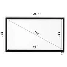 110Inch Diagonal Projector Screen 16:9 4K HD Projector Screen Movie Screen Fixed Frame 3D Projector Screen For Home Threater Outdoor Use(110inch) - 110 Inches (16:9) - View 10