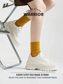 WARRIOR Scarpe da donna stile strada confortevoli e chunky, scarpe da corsa confortevoli per primavera e autunno, sneaker casual ma eleganti di stile modesto, adatte tutto l'anno, resistenti all'usura per uso giornaliero, scarpe da allenamento, sneaker bianche - Beige - Visualizzare 6
