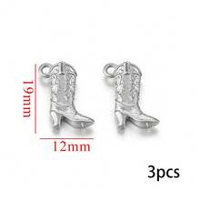 3 Pcs 304 Stainless Steel Boot Pendant Shoe Pendant Plated 18K Gold DIY Bracelet Necklace Bag Pendant Pendant - Multicolor - View 15