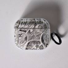 Cartoon Graffiti Design Transparent Protective Case Compatible With Apple Bluetooth Earphones, Anti-Drop Earphone Cover Shell, Suitable Compatible With Apple Earphones - Clear - View 4