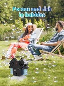Rotating Dual-Head Bubble Machine Toy - One-Button Dual-Head Bubble Production. With Lighting And Electric. Outdoor Game, Party Activity Bubble Maker. Suitable Gift For Boys And Girls (Batteries And Bubble Solution Not Included) - Multicolor - View 6