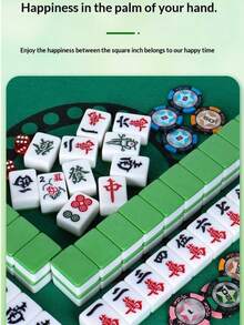144pcs Luxury Professional Mahjong Set - Classic Chinese Mahjong Game Carefully Crafted With High-Quality PVC Material, Designed For Mahjong Enthusiasts. Provides Strategic Social Entertainment For Adults, Suitable For Parties, Weddings, Gatherings, Birthday Celebrations, Group Activities, Family Reunions, And Travels. Brilliant Chess Game For Adult Parties, Charming Activity For Couples. A Perfect Gift Choice! (Random Style, Color Difference, Random Packaging) - Multiple Styles - View 9