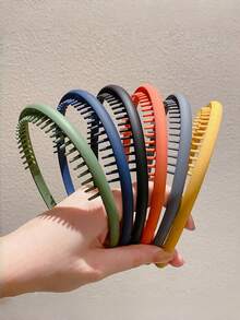 5pcs Teens' Minimalist Toothed Non-Slip Headbands, New Bangs Hair Clips, Suitable For Daily Use - Multicolor - View 3
