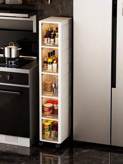 20cm/7,8 pulgadas Gabinete de almacenamiento estrecho y delgado, Gabinete de almacenamiento de 3-5 niveles con tapa abatible, Gabinete de almacenamiento de plástico reforzado con ruedas, Gabinete multiusos de varios niveles para sala de estar, juguetes, refrigerios, ropa, estantería a prueba de polvo para el hogar, estantería de almacenamiento, caja de almacenamiento, contenedor de plástico, tanque de aceite, suministros de almacenamiento de cocina, estante para tazas, un tanque de aceite, estante para cucharas, estantería de almacenamiento de cocina, bolsa de almacenamiento, estantería de almacenamiento para refrigerador, accesorios de cocina, escurridor, gabinete de cocina, suministros para el hogar, contenedor de alimentos