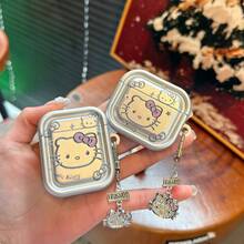 Sanrio 电镀卡通猫咪造型耳机保护套，适用于 Pro 3耳机，兼具保护功能 - 銀色KT貓 - 查看 2