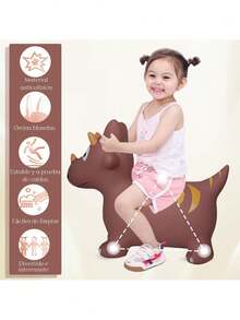 Unicornio Hinchable para Saltar Hinchable para Saltar, Inflables para Niños, Caballo Montable, Caballos de Juguete con Bomba, Juguetes para Niños 4-10 Años (Marrón - Triceratops),41014841 - Multicolor - Ver 5