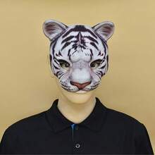 Animal Print Masks, Party Makeup Masquerade Photo Props, Animal Half Face Masks, Makeup Masquerade Carnival Party Cosplay Props, Half Face Animal Tiger, Lion Masks - Animal Masks - View 3