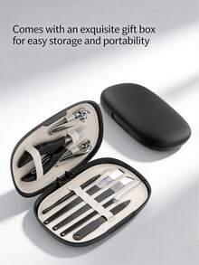 8/3/1 件套现代不锈钢指甲钳修脚套装，7 合 1 套装，带长柄、弯头指甲钳，男女通用修甲修脚工具，适用于脚趾甲，万圣节礼物，包含指甲锉 - 黑色 - 查看 3