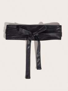 1pc/2pcs Plus Size Black Waist Cincher Belt, Elegant Match Evening Gown, Formal Dress, Wedding, Party, Summer, School Fall, Autumn, Halloween - 黑色 - 查看 3