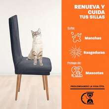 LABBA Fundas para Sillas de Comedor Elásticas Pack de 6 Piezas 65x47x47 cm Protectores Lavables y Removibles Marrón Oscuro - Gris Oscuro - Ver 6