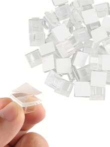 20/1pc Transparent Adhesive Cable Clips - Reusable Self-Adhesive Cable Organizer Clips, Cable Ties And Wire Clips With Strong Sticky Backing. Made Of Plastic, These Clips Can Be Used To Secure Decorative Lights, Wall Cables, Etc. Easy To Remove, Suitable For Home, Office, TV And Ceiling Light Cable Management - Multicolor - View 2