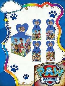 Paw Patrol 12 cutii cadou cu mânere, model Patrula Cățelușilor, cu motive animale drăguțe, cutii cadou din hârtie colorată, culori și stiluri aleatorii (12 buc/set), material hârtie kraft, cadouri, cutii cadou autoetanșabile de unică folosință, cutii cadou cu desene animate Patrula Cățelușilor, cutie de bomboane pentru petreceri surpriză de ziua de naștere, pungi cadou pentru decor de petrecere, cea mai bună cutie cadou de sărbători pentru prieteni, cutie cadou pentru decor de atmosferă de petrecere - Multicolor - Vizualizare 7
