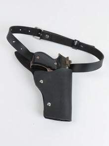 Adjustable Thigh PU Leather Holster, Vintage PU Leather Holster Suitable For Cosplay And LARP (Gun Not Included), Fits Gun Length: 16cm, Width: 10cm,Halloween - A - View 2